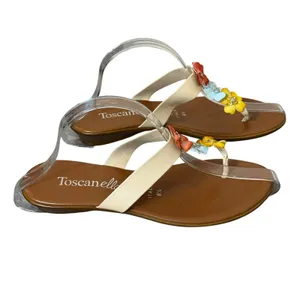Toscanella Womens Brown Flower Embellish Sandals 6.5M Slip On Flats‎ Casual thumbnail 5