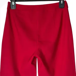 Intermix Pants Women‎ XS Red Cherry Raia Flare Trouser High Rise Side Zip Preppy thumbnail 6
