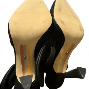 🎀🖤 Sam Edelman Halie Bow Satin Heel Black 5.5 – Very Good‎ 🖤🎀 thumbnail 7