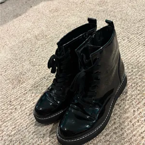 Kohl's Black Patent Combat Boots thumbnail 2
