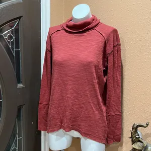 We the free orange cowl neck sweater top thumbnail 2