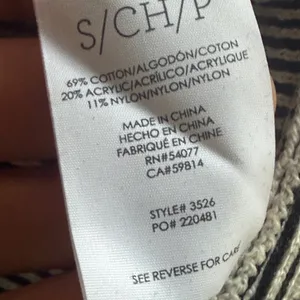 CAbi Black and White Striped Poncho Sweater Size Small Cotton Oversized Full Zip thumbnail 6