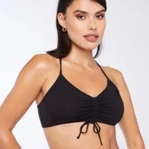 Savage X Fenty Black Ruched Front Caviar Bra Women’s 1XL XL thumbnail 1