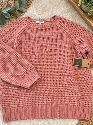Lincoln Outfitters Pink Chunky Knit Sweater – Size L thumbnail 3