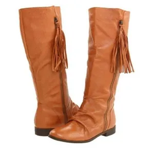 Steve Madden Travis Leather Pull On Tassel Boots Brown Sz 7 thumbnail 1