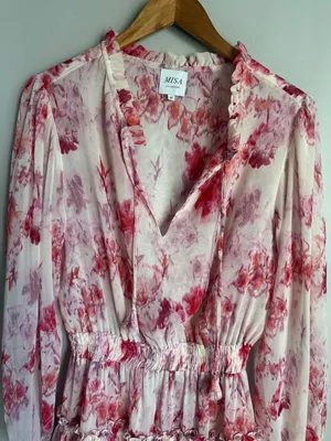 MISA Los Angeles Lorena Dress in Abstract Rose Flora Medium thumbnail 6