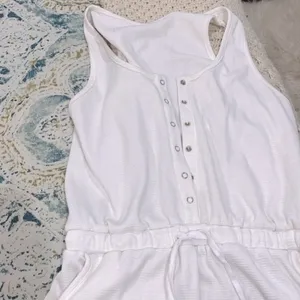 Boho romper size medium white thumbnail 6
