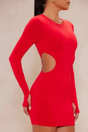 Red Cut Out Dress thumbnail 1