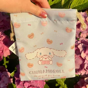 Sanrio Blue Light Green Small Drawstring Bag With Pochacco And Cinnamoroll thumbnail 2