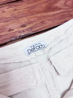 DeFacto Mini Denim Skort High Waisted - Cream - Size 2 / XS thumbnail 3