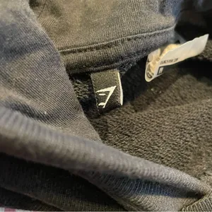 Gymshark cropped tie hoodie black with pink/white logo long sleeve medium thumbnail 5