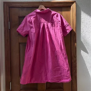 ANTHROPOLOGIE Pollie Short Sleeve Swing Tunic Mini Dress in Pink Size Medium thumbnail 7