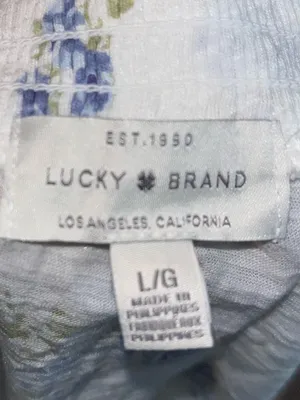 Lucky Brand Women L Blue Floral Print Tank Cami Top thumbnail 3