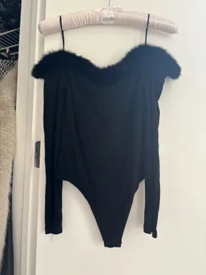 Fur collared Lelis Bodysuit thumbnail 2