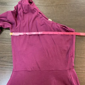 Pact One Shoulder Midi Dress‎ XS Purple Organic Cotton Stretch Long Sleeve thumbnail 9