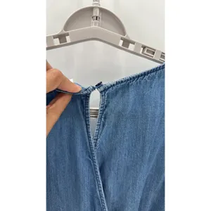 Old Navy chambray Lightweight Denim Lyocell Flutter cap Sleeve Romper size XL thumbnail 8