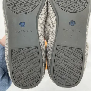 Rothys Grey Shoes Comfortable Round Toe Office Neutral The Flat Taupe Heather 7 thumbnail 9