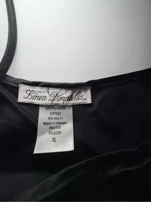 Linea Donatella Black Satin Camisole and Fringe Robe Set thumbnail 3