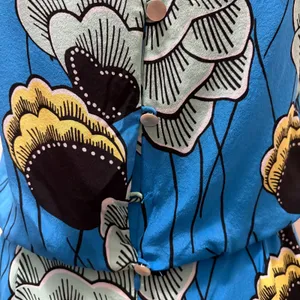 Anthropologie Sariah 100% Silk Palma Blouson Dress‎ Blue Abstract Floral Size 6 thumbnail 5