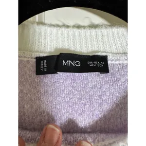 Mango MNG Lavender Plaid Knit Sweater XS Soft‎ Fuzzy Cropped Pullover thumbnail 4