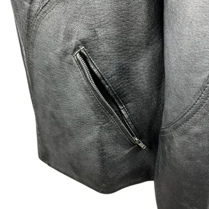 Genuine Black Leather Jacket Plus 16-18W Full Zip Lined‎ Minimalist Patina Retro thumbnail 10