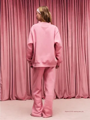 PARKE Blush + Lavender Valentines Drop Varsity Mockneck Sweater S/M thumbnail 3