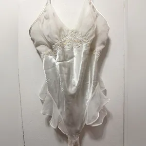 Victoria’s Secret Vintage Gold Label Teddy Ivory Lace Sequins Bodysuit Fairy thumbnail 4