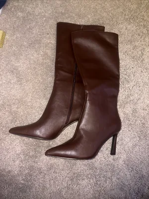 Shein Brown Pointed-Toe High Heel Knee Boots - Women size 10 thumbnail 2