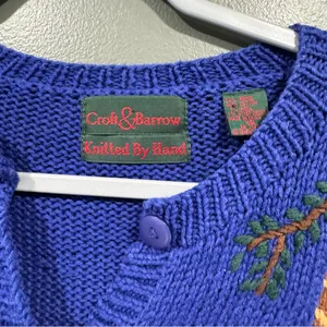 Vtg Croft & Barrow Hand Knit Holiday Christmas Winter Cardigan Size Small‎ thumbnail 3