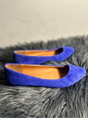 Madewell The Sidewalk Skimmer Suede Blue Pointed-Toe Flats Sz 8 thumbnail 7