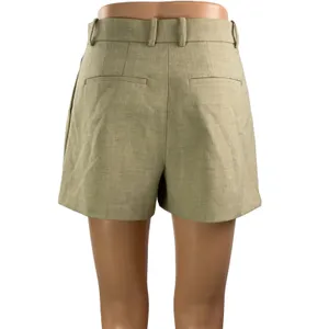 Aritzia Babaton Atelier Women's Beige Pleated High Waisted Casual Dress Shorts 4 thumbnail 3