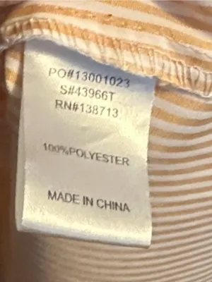 Doe & Rae Large NWOT Cream Striped Ruffle Blouse Lg thumbnail 5