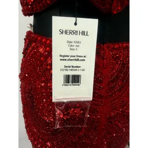 Sherri Hill 52063 Red Two Piece Sequin Prom Gown NWT Size 0‎ $598 thumbnail 9