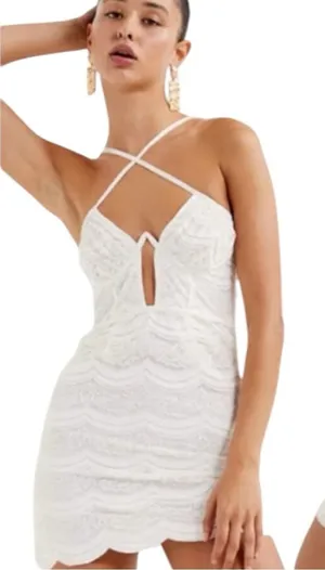 For Love and Lemons Mimi Mini White Lace Dress Size Medium NWT thumbnail 1