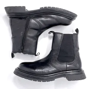 Zara Chelsea Black Leather Inside Zip Platform Lug Sole Ankle Boots EU 36 (US 6) thumbnail 2