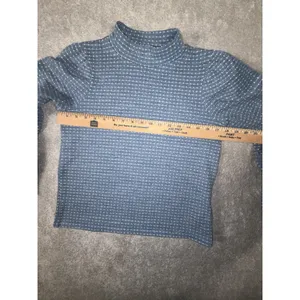 Madewell Jacquard Puff Sleeve Crew Neck Top Blue Lane Womens Size‎ M thumbnail 6