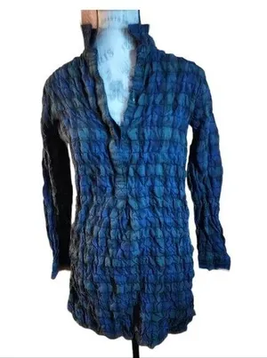 Madewell Plaid Green/Blue Dress/Tunic Size Medium thumbnail 1