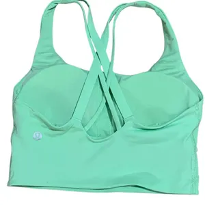Lululemon Energy Longline Bra Women XXS Citra Lime Strappy Back LW2EHUS Bra thumbnail 3