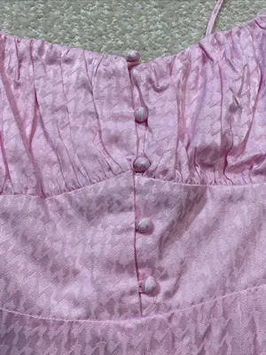 Astr Pink Tie-Shoulder Mini Dress with Ruched Bodice Size M 100% Viscose thumbnail 15