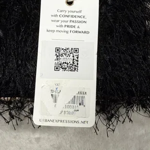 Urban Expressions Black Fringed Eyelash Clutch Gold Chain Crossbody Bag NEW thumbnail 10