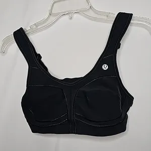 Lululemon athletica black sports bra workout gym training running size Small thumbnail 1