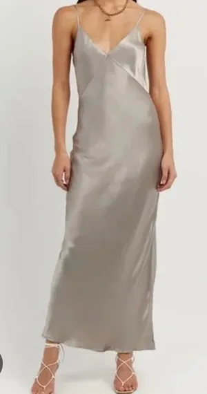 DISSH Simone Slip Dress in Pewter Satin thumbnail 1