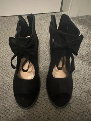 Black open toe Dress Shoes Size 9 thumbnail 1