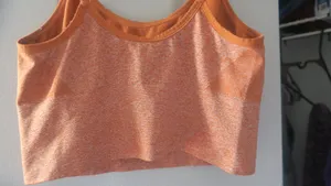 PINK Victoria's Secret active seamless lightly lined sports bra in orange-brown size large. thumbnail 6