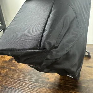 Prada Tessuto Nylon Shoulder Bag Medium Black Leather Strap Italy Logo Hardware thumbnail 13
