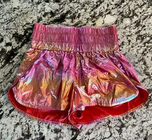 Free People Movement The Way Home Shorts In Pink Rainbow Metallic Size Medium thumbnail 2