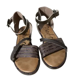 Blowfish Malibu Womens B130 Metallic Bronze Strappy Ankle Buckle‎ Sandals Size 7 thumbnail 1