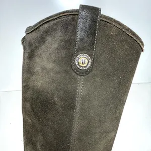 Frye Melissa Button Green, Fatigue Suede Tall Riding Boots 6 thumbnail 4