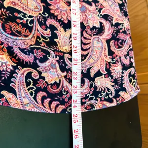 Knox Rose Women‎ Medium Paisley Smocked Peasant Blouse Black Pink Long Sleeve thumbnail 6