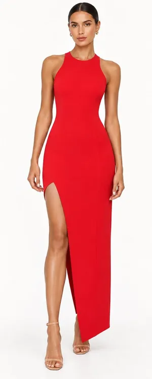Jay Godfrey Red Maxi Dress Size 2 Sleeveless V Neck Back Zip Evening Gown thumbnail 1